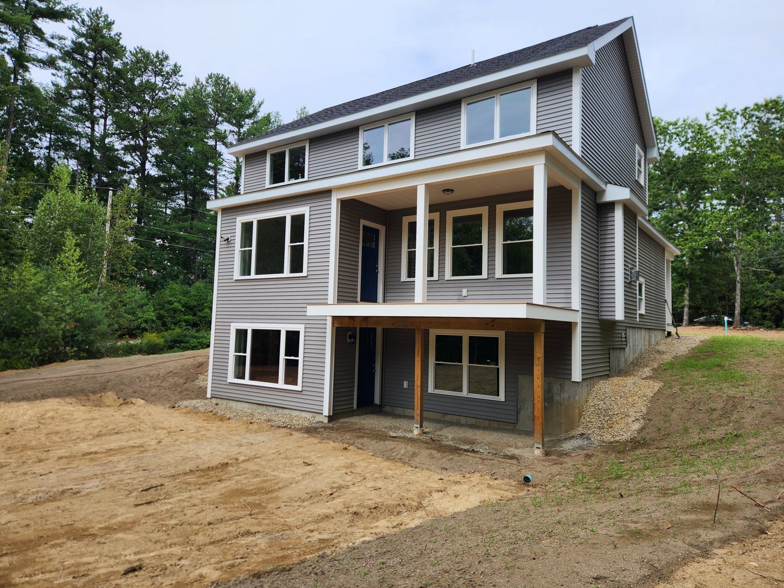 Side of the home with walkout lower level